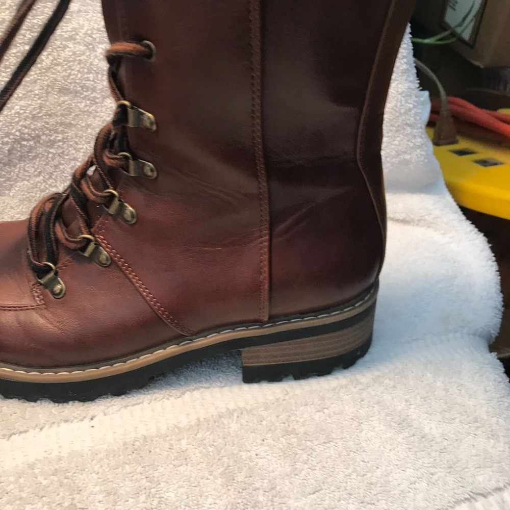 Target Women's Brown Combat Boots With Side Zipper - Size 8.5 - Picture 11 of 14
